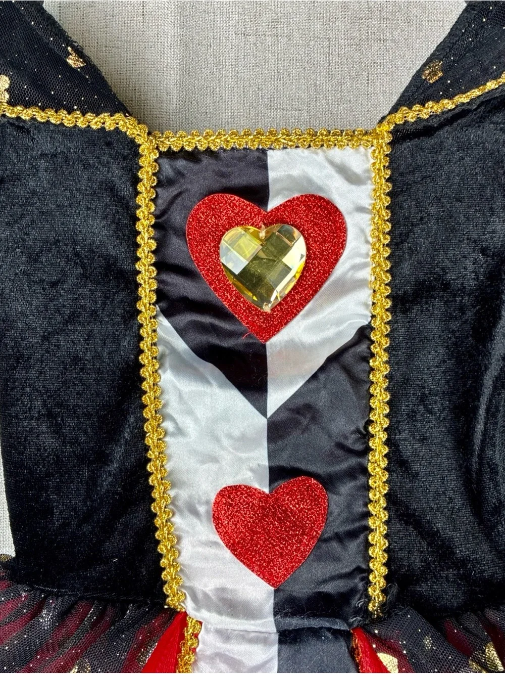 Queen Of Hearts Costume Toddler Girls 2T Dress Alice In Wonderland Halloween